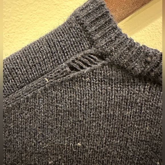 J. Crew Navy Cotton/Wool Crewneck Sweater M - Picture 3 of 3